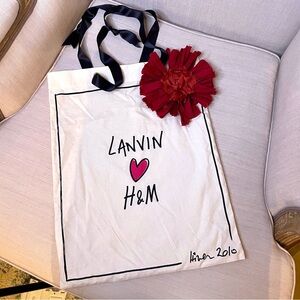 ❤️ Lanvin X H&M Alber Elbaz canvas shopping tote bag Limited VIP GIFT Rare